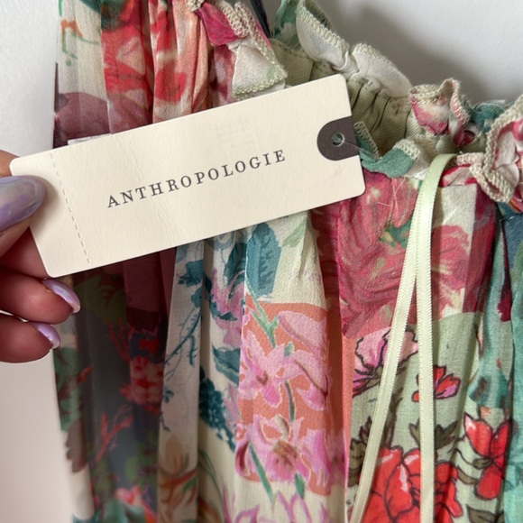 NWT Anthropologie Chiffon Shift Midi Dress - Picture 5 of 6